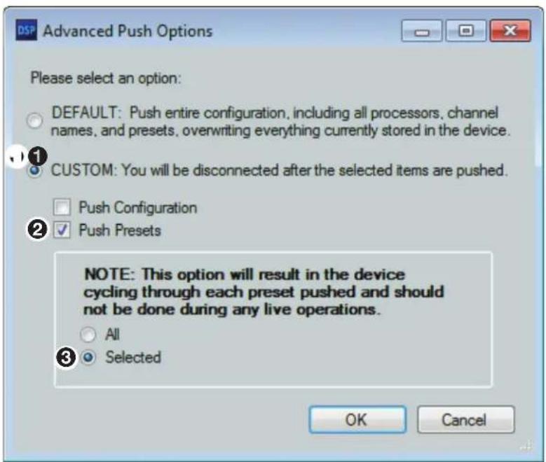 Extron DMP 44 LC - Pushing selected presets - 1
