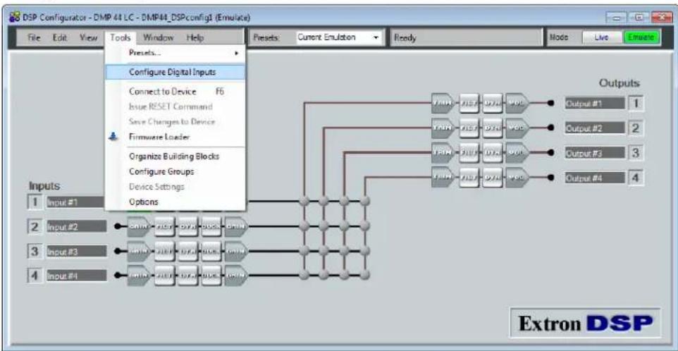 Extron DMP 44 LC - Configuring the Digital Input Ports - 1