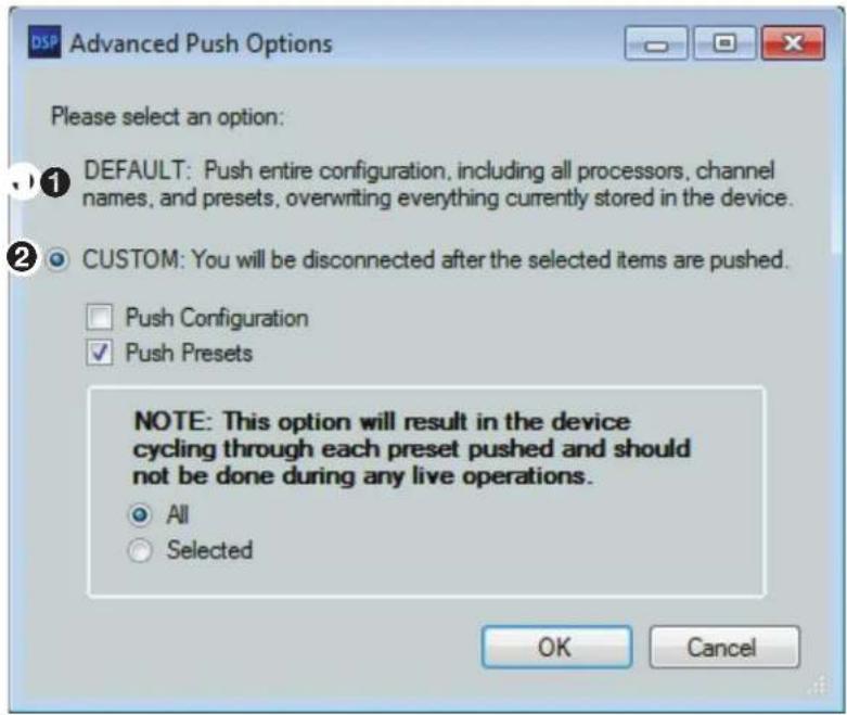 Extron DMP 44 LC - Using advanced options for pushing configurations - 2