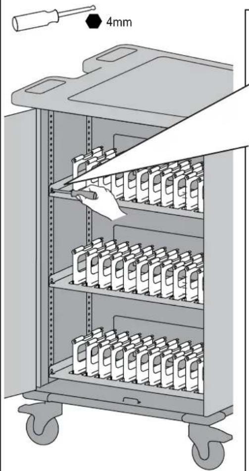 Ergotron YES40 - How to Adjust Shelf Height - 1