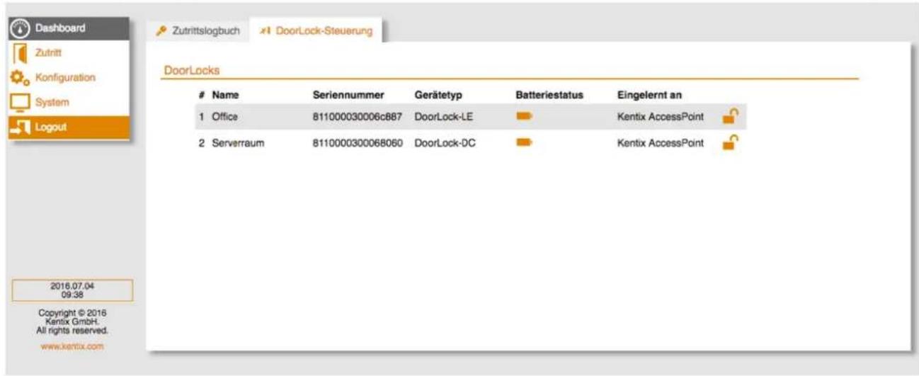 Kentix KXC-CS1 - Dashboard - DoorLock-Steuerung - 3