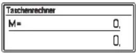 Taschenrechner M = 0, 0,