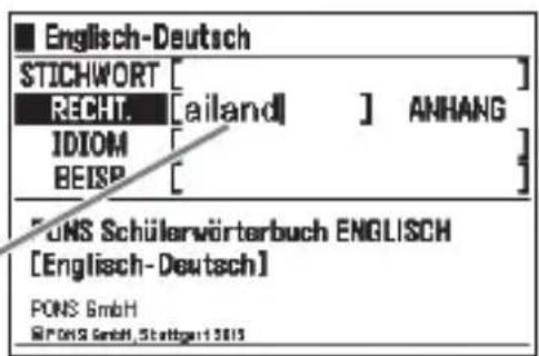 Englisch-Deutsch STICHWORT [ ] RECHT. [ailand] ] ANHANG IDIOM [ ] BEISP [ ] PONS Schülerwörterbuch ENGLISCH [Englisch-Deutsch] PONS GmbH RIP PONS GmbH, Stadtger 13815