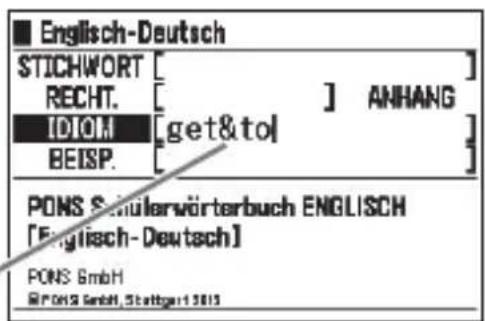 Englisch-Deutsch STICHWORT [ ] RECHT. [ ] ANHANG IDOM [get&to] BEISP. [ ] PONS Schülerwörterbuch ENGLISCH [Englisch-Deutsch] PONS GmbH RF 0192 GmbH, Stadtger 13813