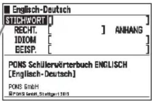 ■ Englisch-Deutsch STICHWORT [ ] RECHT. [ ] ANHANG IDIOM [ ] BEISP. [ ] PONS Schülerwörterbuch ENGLISCH [Englisch-Deutsch] PONS GmbH © PONS GmbH, Stadtger 13015