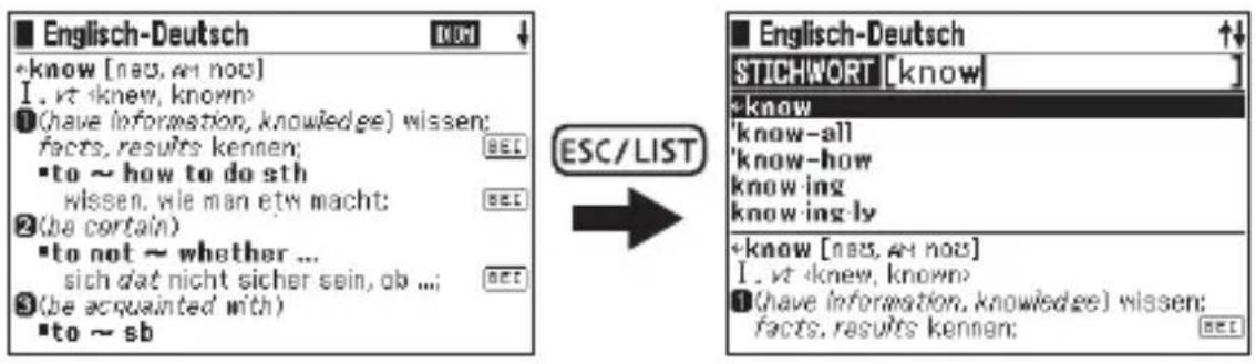 Englisch-Deutsch •know [neu, «nou] I. vt •knew, known> ①(have information, knowledge) wissen: facts, results kennen; •to ~ how to do sth wissen, wie man etw macht; ②(be certain) •to not ~ whether ... sich dat nicht sicher sein, ob ...; ③(be acquainted with) •to ~ sb ESC/LIST Englisch-Deutsch STICHWORT [know] •know 'know-all 'know-how know-ing know-ing-ly •know [neu, «nou}] I. vt •knew, known> ①(have information, knowledge) wissen: facts, results kennen;