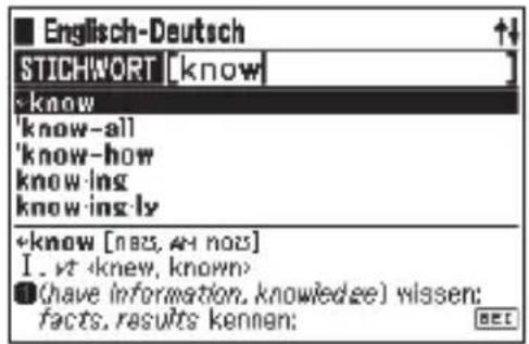Englisch-Deutsch STICHWORT [know] +know 'know-all 'know-how know-ing know-ing-ly +know [nəs, #1 nəs] I. vt (have information, knowledge) wissen; facts, results kennen; REC