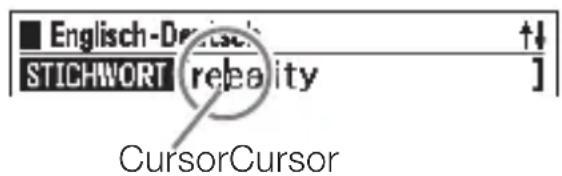 Englisch-Deutsch STICHWORT reality CursorCursor
