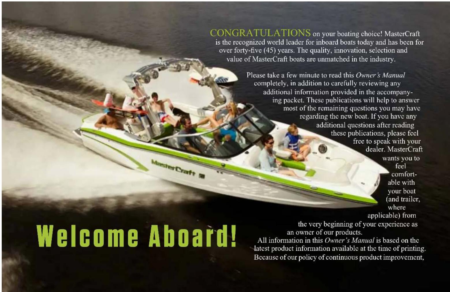 MASTERCRAFT X30 - Owner's Manual - 1