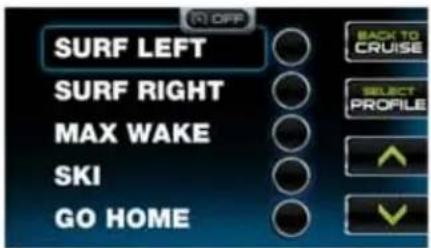MASTERCRAFT X30 - Cruise/Profile Screen—Soft Key Commands - 1