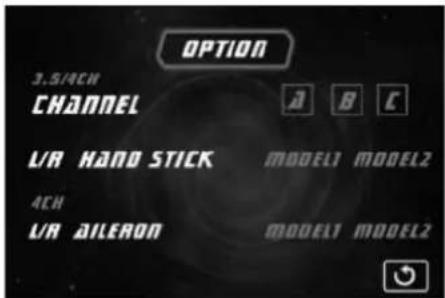 OPTION 3.5/4CH CHANNEL A B C L/R HAND STICK MODEL1 MODEL2 4CH L/R AILERON MODEL1 MODEL2