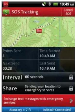 GARMIN InReach - The inReach cannot be powered off while an SOS message is being sent or cancelled. - 2