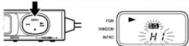 MENU VOLUME-1+ PGM RANDOM INTRO