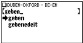 □DUDEN-OXFORD - DE-EN [geben_ ] →geben gebeneideit