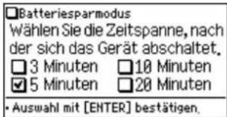 SHARP PW-E510 - Setting the Auto power off activation time (Batteriesparmodus) - 1