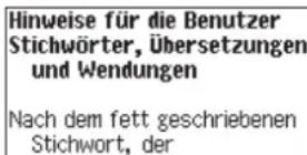 Hinweise für die Benutzer Stichwörter, Übersetzungen und Wendungen Nach dem fett geschriebenen Stichwort, der