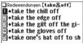 •take the chill off leicht anwärmen, überschlagen lassen; •take the edge off •take the gilt off the gingerbread der Sache den
