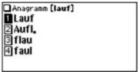 Anagramm [lauf] 1 Lauf 2 Aufl. 3 flau 4 faul