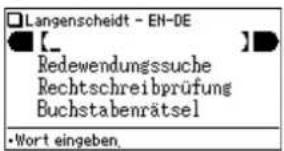 Langenscheidt - EN-DE [_ Redewendungssuche Rechtschreibprüfung Buchstabenrätsel •Wort eingeben.