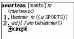 marteau [marto] m 1. Hammer m ((e SPORTS)) 2. adjt fam behämmert; cingle