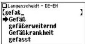 Langenscheidt - DE-EN [gefaß_ ] →Gefäß gefäßerweiternd Gefäßkrankheit gefasst