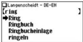 Langenscheidt - DE-EN [ring] →Ring Ringbuch Ringbucheinlage ringeln