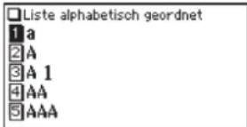 □ Liste alphabetisch geordnet 1 a 2 A 3 A 1 4 AA 5 AAA