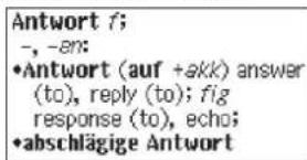 Antwort f; -, -en: •Antwort (auf +akk) answer (to), reply (to); fig response (to), echo; •abschlägige Antwort