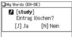 [study] Eintrag löschen? [J] Ja [N] Nein