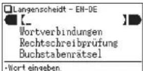 Langenscheidt - EN-DE Wortverbindungen Rechtschreibprüfung Buchstabenrätsel -Wort eingeben.