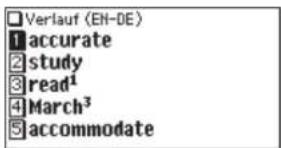 SHARP PW-E420 - Löschen von Einträgen in der Verlaufsliste - 1