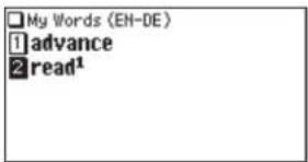 SHARP PW-E420 - Löschen eines Eintrags in der Liste „My Words“ (Meine Wörter) - 4