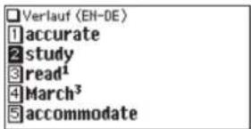SHARP PW-E420 - Löschen von Einträgen in der Verlaufsliste - 2