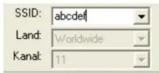 SSID: abcdef Land: Worldwide Kanal: 11