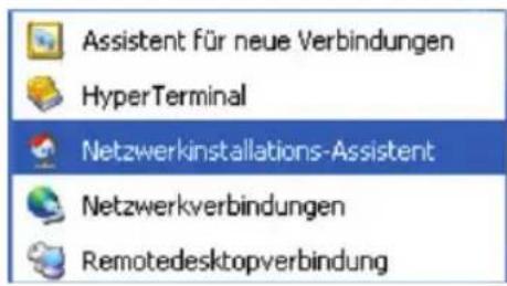 Assistent für neue Verbindungen HyperTerminal Netzwerkinstallations-Assistent Netzwerkverbindungen Remotedesktopverbindung