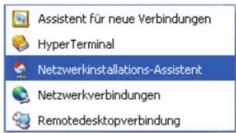 Assistent für neue Verbindungen HyperTerminal Netzwerkinstallations-Assistent Netzwerkverbindungen Remotedesktopverbindung