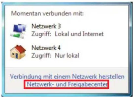 Momentan verbunden mit: Netzwerk 3 Zugriff: Lokal und Internet Netzwerk 4 Zugriff: Nur lokal Verbindung mit einem Netzwerk herstellen Netzwerk- und Freigabecenter