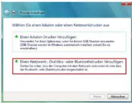 Wählen Sie einen lokalen oder einen Netzwerkdrucker aus Einen lokalen Drucker hinzufügen Vorwenden Sie diese Option nur, wenn Sie keinen USB-Drucker verwenden. (USB-Drucker werden in Windows automatisch installiert, sobald Sie sie anschließen.) Einen Netzwerk-, Drahtlos- oder Bluetoothdrucker hinzufügen Shellen Sie sicher, dass der Computer mit dem Netzwerk verbunden ist oder dass der Bluetooth- oder Drahtlosdrucker eingeschaltet ist.
