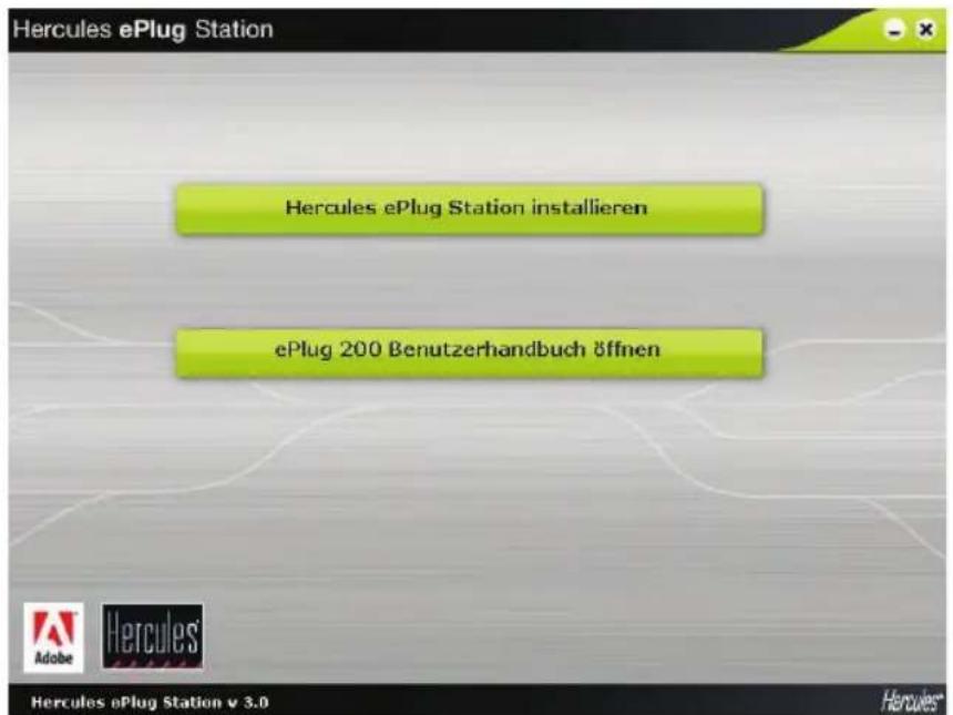 Hercules ePlug Station Hercules ePlug Station installieren ePlug 200 Benutzerhandbuch öffnen Adobe Hercules Hercules ePlug Station v 3.0