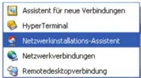 Assistent für neue Verbindungen HyperTerminal Netzwerkinstallations-Assistent Netzwerkverbindungen Remotedesktopverbindung