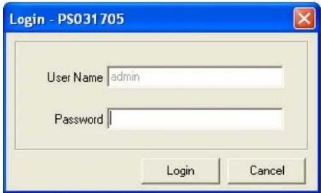 Login - PS031705 User Name admin Password Login Cancel