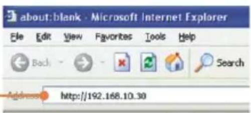 about:blank - Microsoft Internet Explorer File Edit View Favorites Tools Help Back Search Address http://192.168.10.30