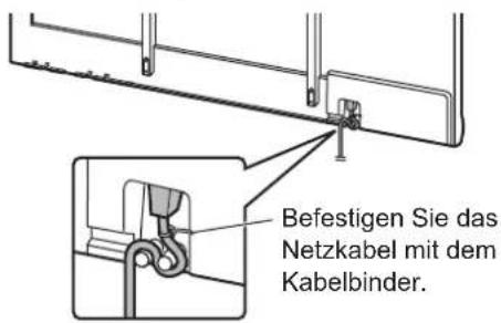 Befestigen Sie das Netzkabel mit dem Kabelbinder.