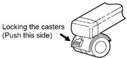 Locking the casters (Push this side)