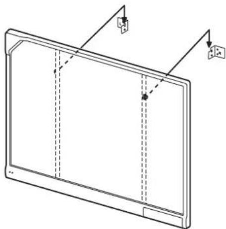 PANASONIC UB-T780BP - Hang the elite Panaboard on the wall mounting plates with the screw heads. - 1