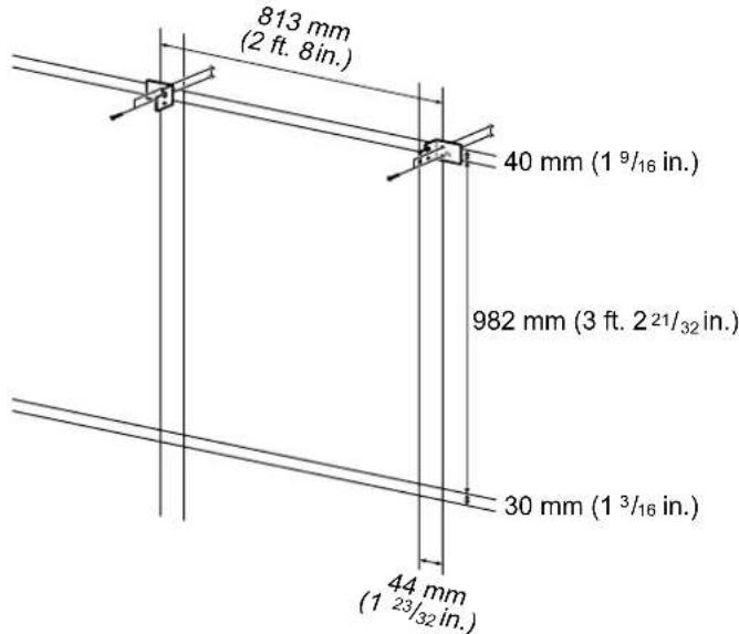 813 mm (2 ft. 8 in.) 40 mm (1 9/16 in.) 982 mm (3 ft. 2 21/32 in.) 30 mm (1 3/16 in.) 44 mm (1 23/32 in.)