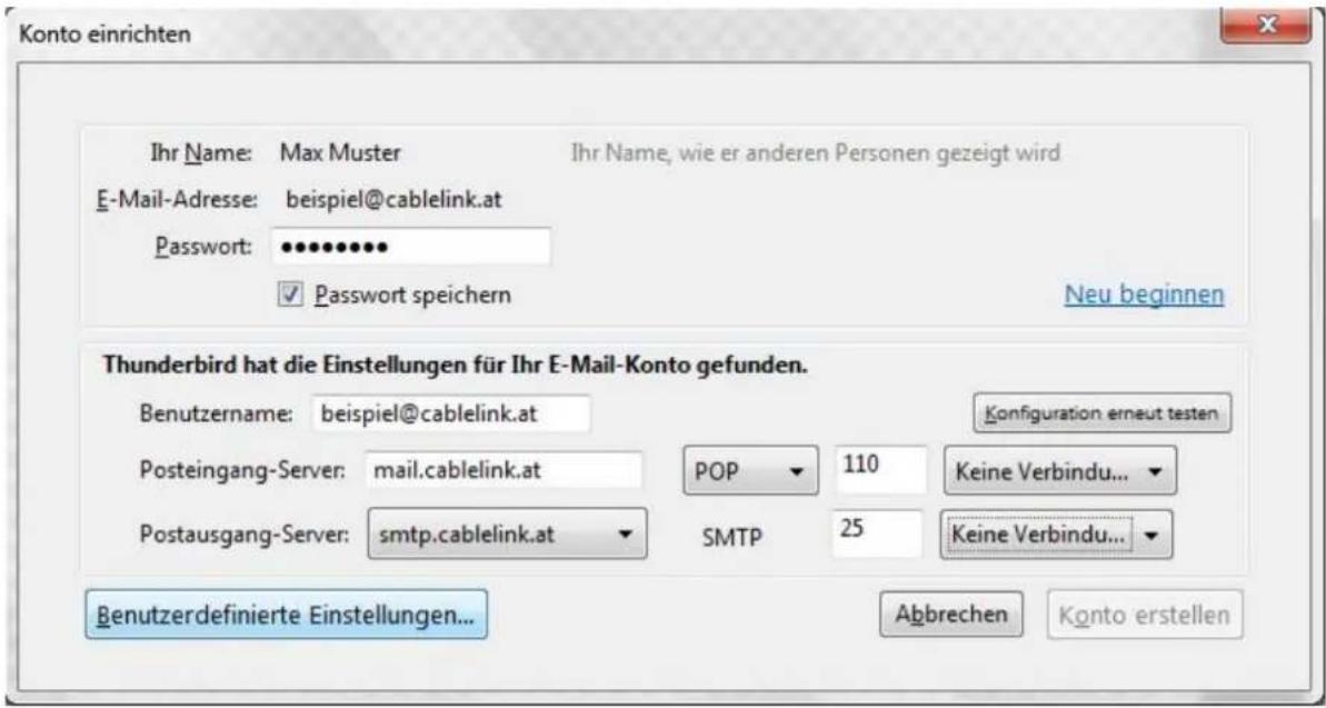 CISCO EPC 3940 - E-Mailkonfiguration für Mozilla Thunderbird unter Windows 7-10 - 4