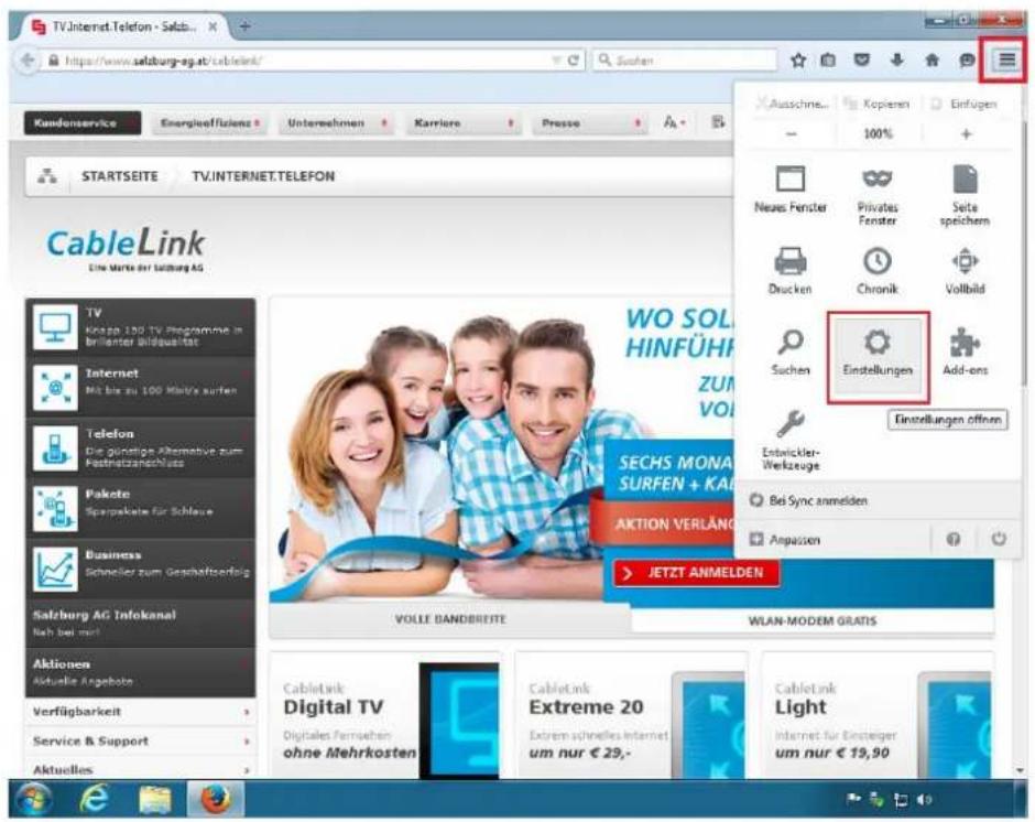 CISCO EPC 3940 - Browserkonfiguration für Mozilla Firefox - 1