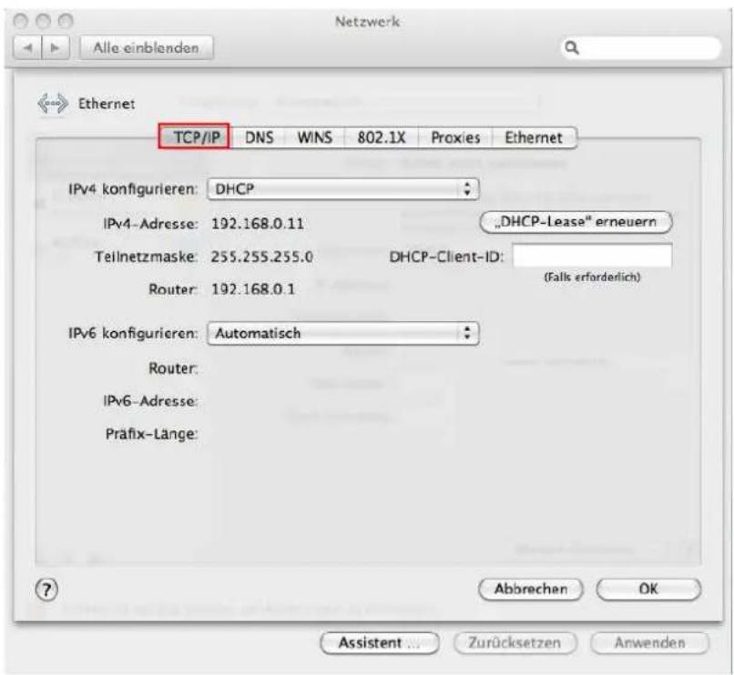 CISCO EPC 3940 - Netzwerkkonfiguration für MAC OS 10.6 - 10.11 - 3