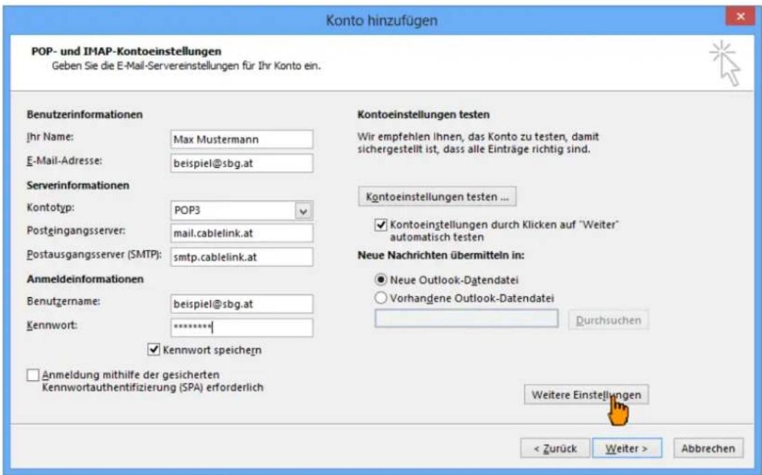 CISCO EPC 3940 - E-Mailkonfiguration für Outlook 2013 - 5